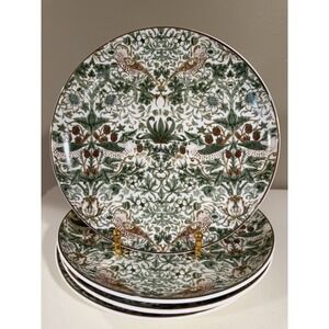 Set of 4 Morris & Co. Strawberry Thief 8 1/2" Salad / Dessert Plates